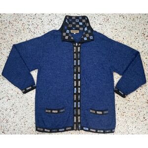 Waliki Men's Full Zip‎ Long Sleeve 100% Alpaca Hair Sweater Size Small